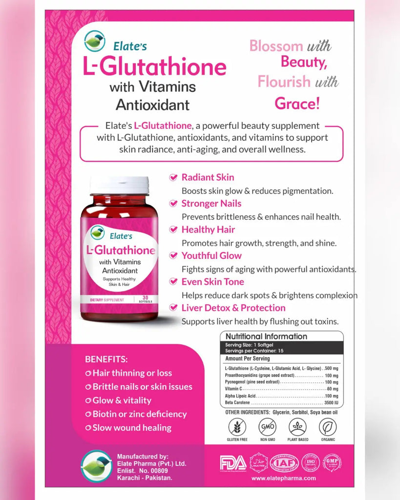 Elate's L-Glutathione with Vitamins